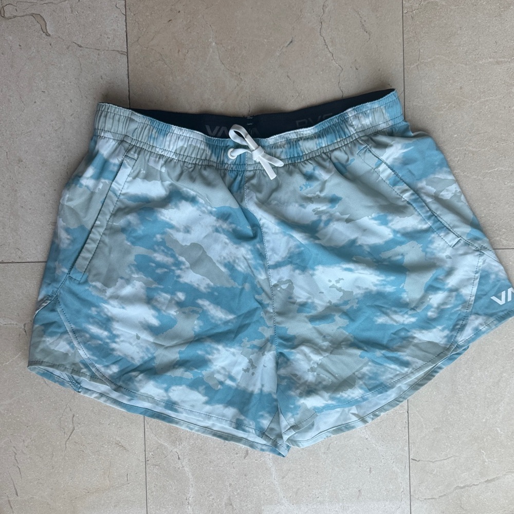 RVCA VA  Blue Camouflage Athletic Shorts